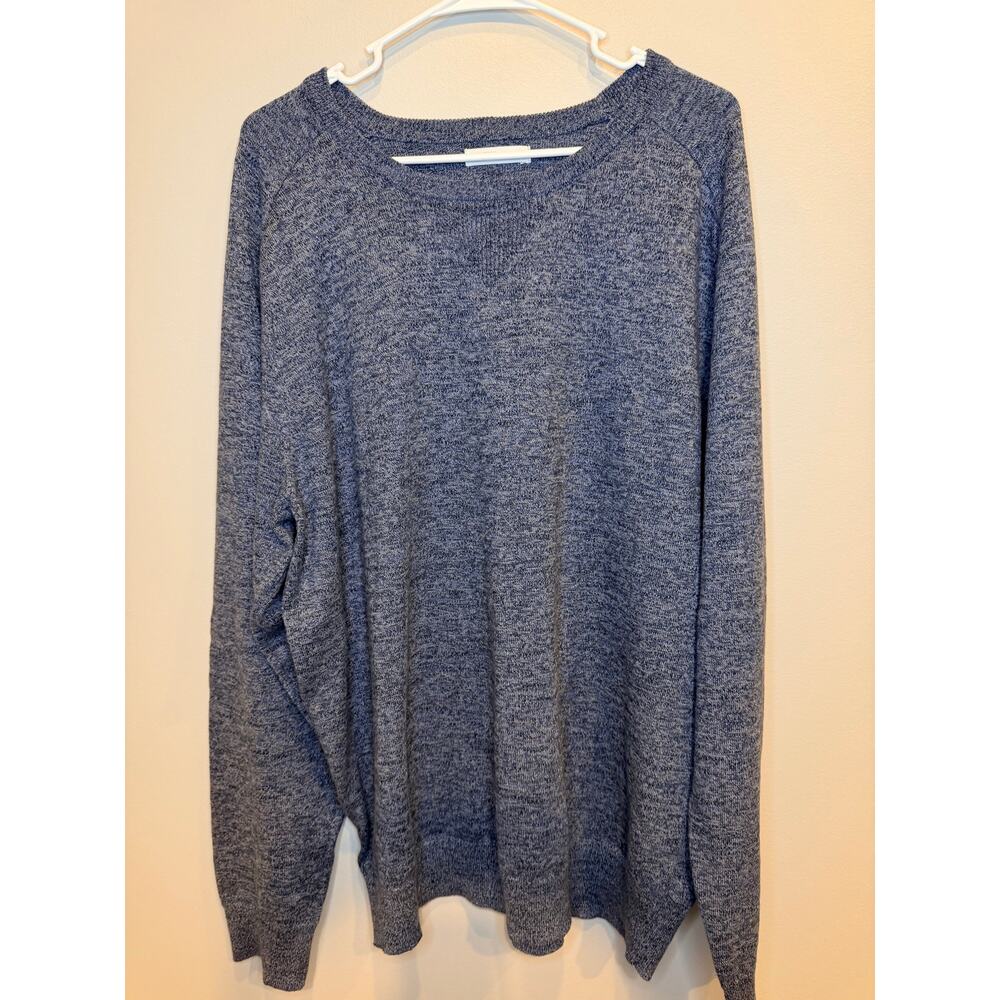 Sonoma Goods for Life Blue Heathered Knit Crewneck Sweater Pullover Size XXL